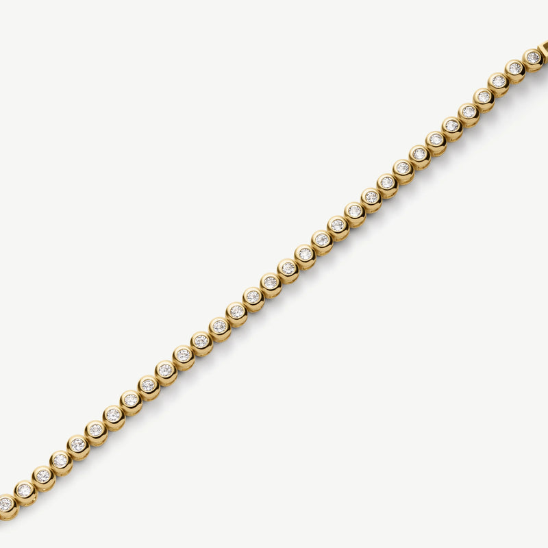 Bezel Tennis Bracelet - Gold - SKB-055