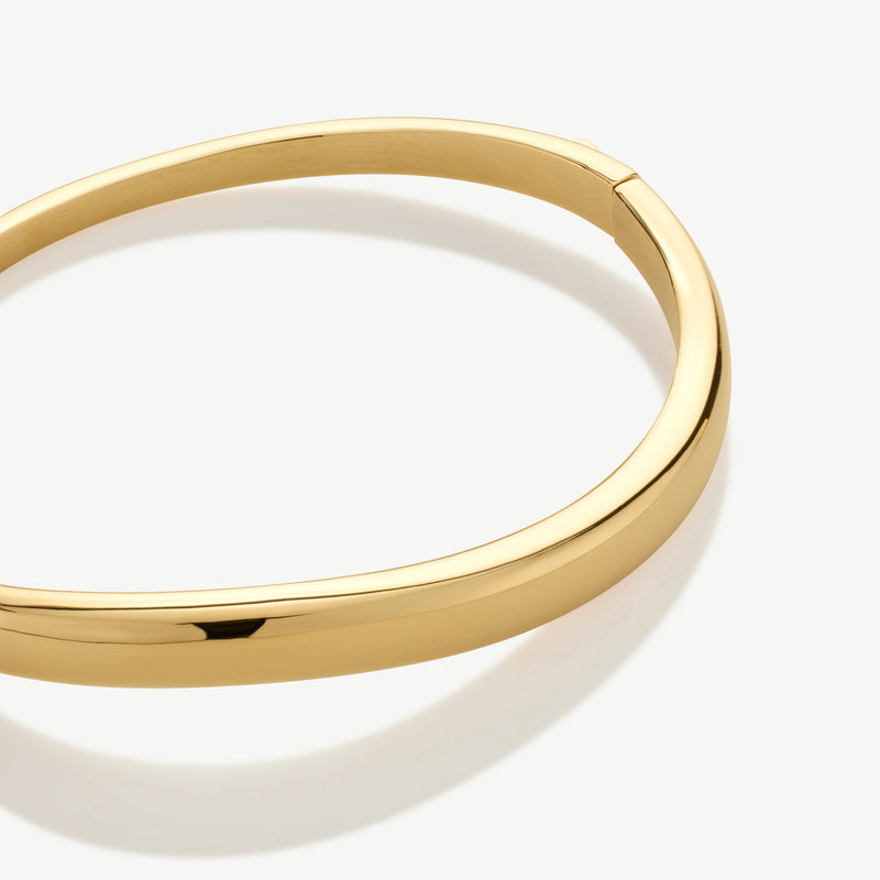 Classic Wave Bangle - Gold - SKB-039