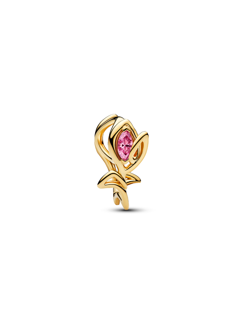 Tulip, Pink CZ Charm - 14ct Gold Plating - 764555C01