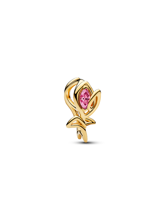 Tulip, Pink CZ Charm - 14ct Gold Plating - 764555C01