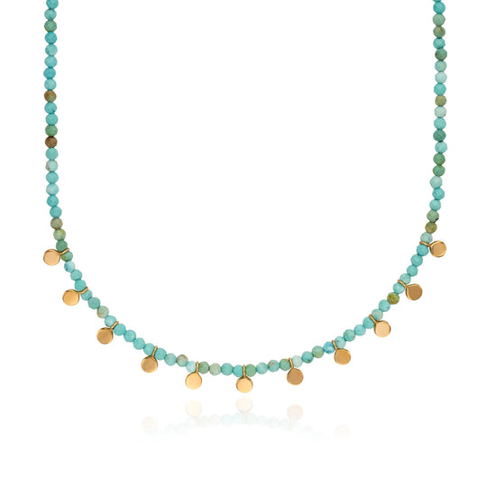 Paloma Beaded Multi-Charm Necklace - Gold - NK10909-GTQ