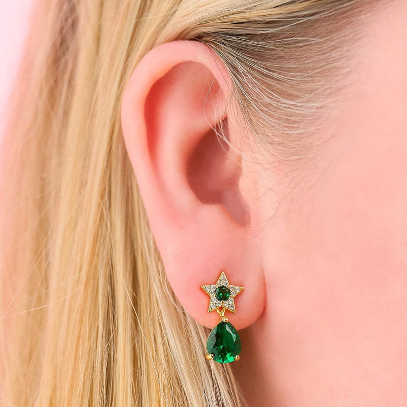 Celeste Mini Star Teardrop Stud Earrings - Gold - AS22SGE26