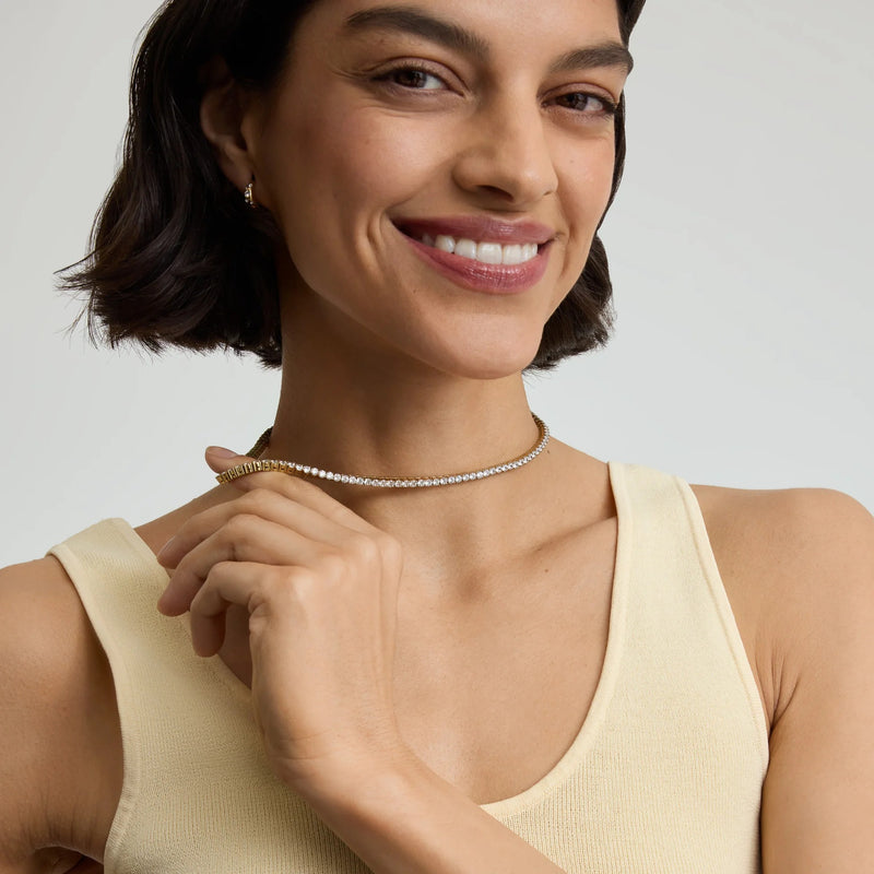 Luxe Tennis Necklace - Gold - SKN-36