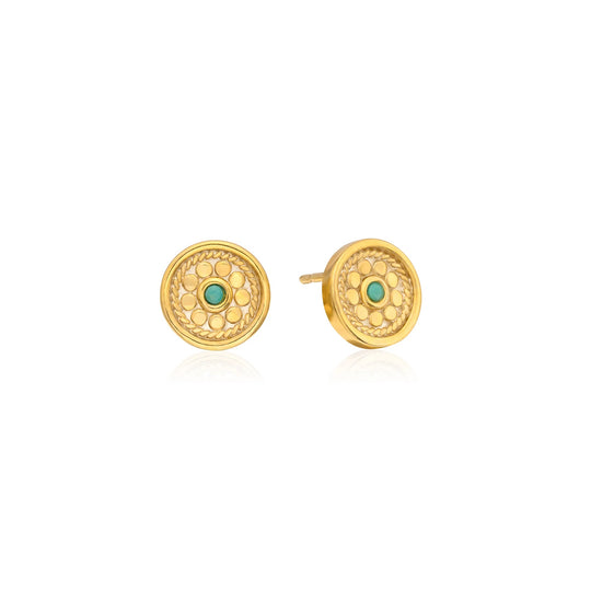 Flora Turquoise Stud Earrings - Gold - ER10720-GTQ