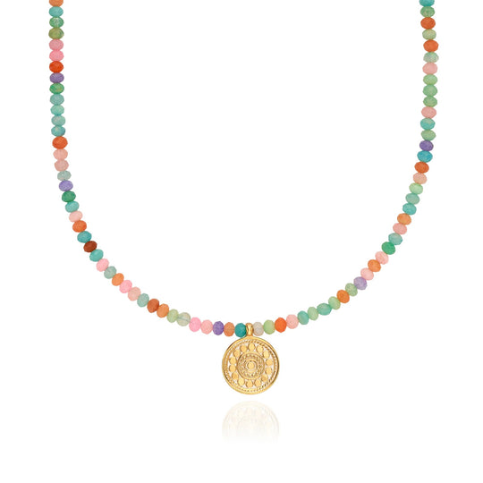 Frida Beaded Necklace - Gold - NK10912-GMULT