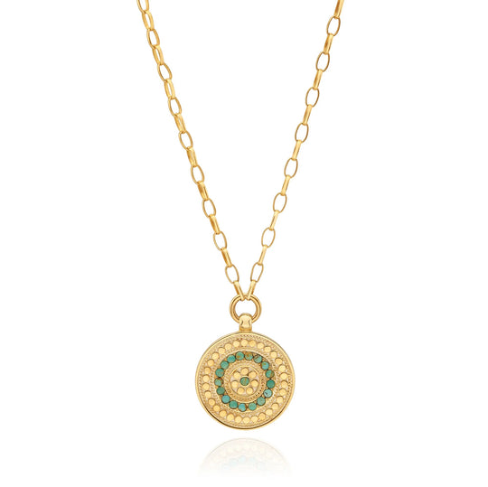 Flora Medallion Necklace - Gold - NK10915-GTQ
