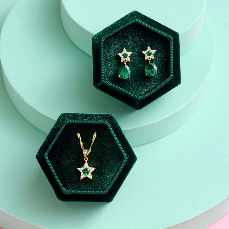 Celeste Mini Star Teardrop Stud Earrings - Gold - AS22SGE26