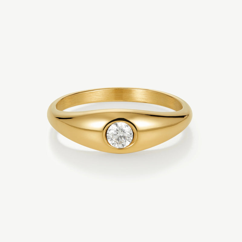Tapered Solitaire Ring - Gold - SDR-05