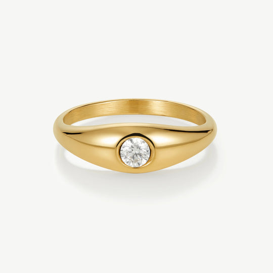 Tapered Solitaire Ring - Gold - SDR-05
