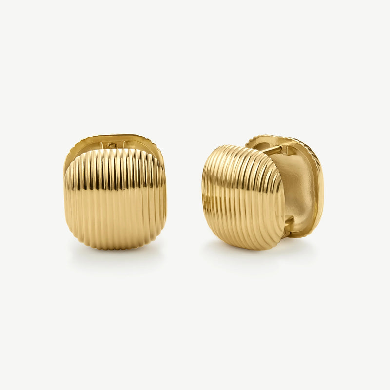 Statement Squares Earrings - Gold - SKE-054