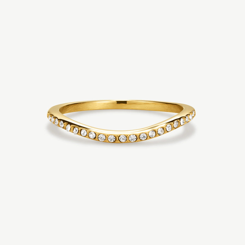 Pavé Curve Stacking Ring - Gold - SDR-06