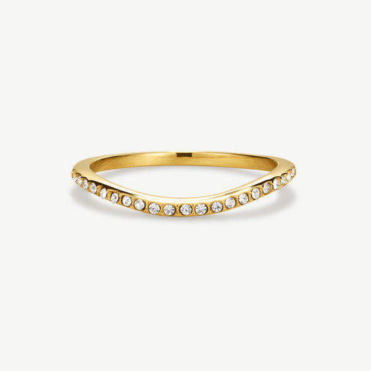 Pavé Curve Stacking Ring - Gold - SDR-06