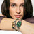 Paris Rectangular Ladies Watch, Malachite Green - Silver - 076037/041