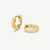 Mini Pleat Huggie Hoop Earrings - Gold - SKE-033