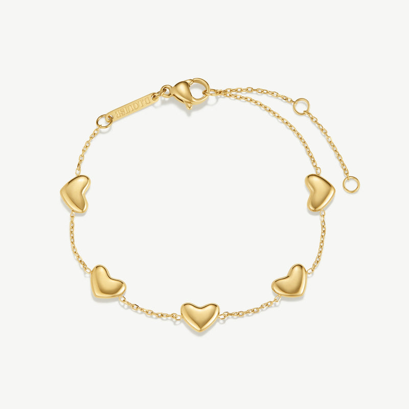 Bubble Heart Multi Bracelet - Gold - NAB-12