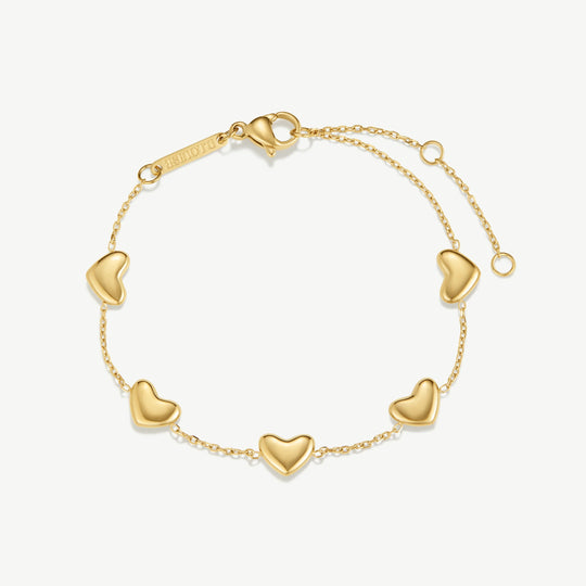 Bubble Heart Multi Bracelet - Gold - NAB-12
