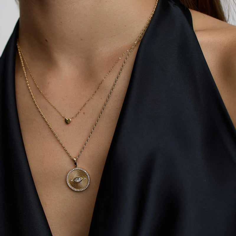 Evil Eye Talisman Necklace - Gold - SKN-71