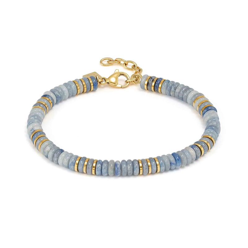 Instinctstyle Infinity Bracelet, Blue Aventurine Stones - Gold - 027937/100