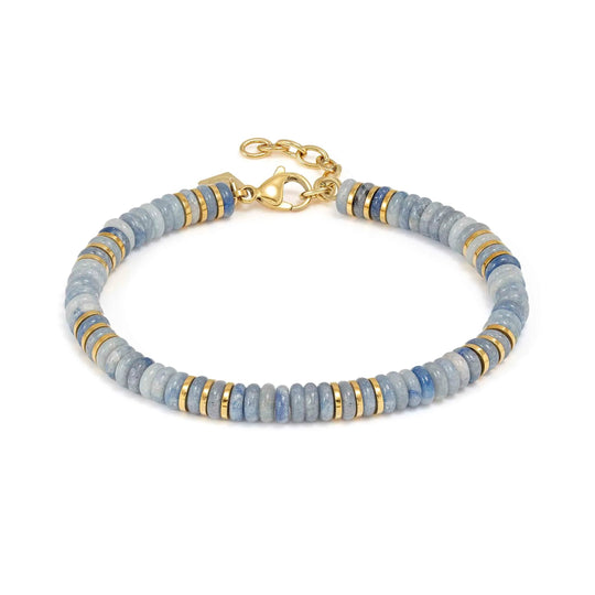 Instinctstyle Infinity Bracelet, Blue Aventurine Stones - Gold - 027937/100
