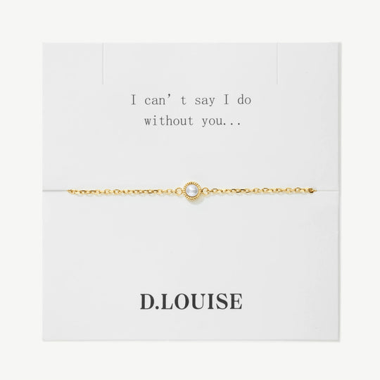 Dainty Pearl Bridesmaids Bracelet - Gold - SKB-15