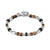 Instinctstyle Infinity Steel Bracelet, Tiger Eye/Black Agate Stones - Silver - 027936/097