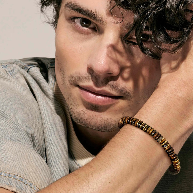Instinctstyle Infinity Bracelet, Tiger Eye Stones - Gold - 027937/041