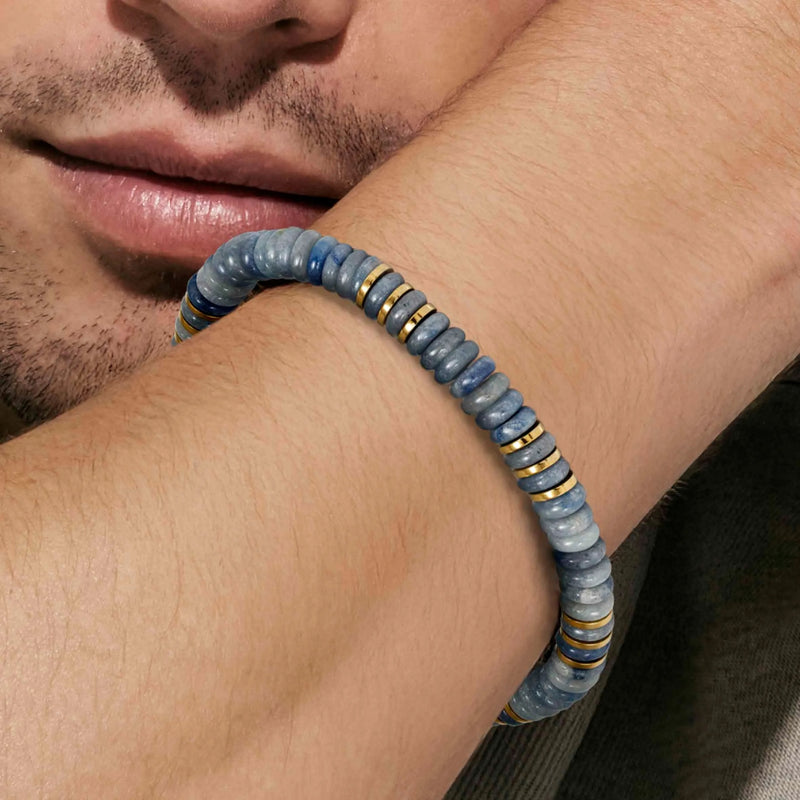 Instinctstyle Infinity Bracelet, Blue Aventurine Stones - Gold - 027937/100