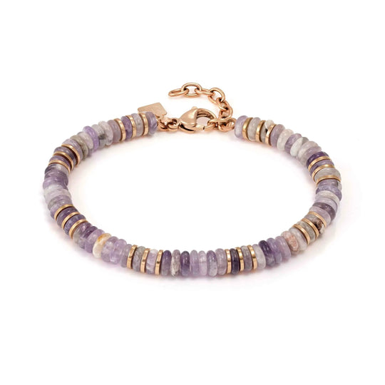 Instinctstyle Infinity Bracelet, Amethyst Stones - Rose Gold - 027938/013