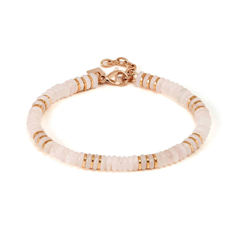 Instinctstyle Infinity Bracelet, Rose Quartz Stones - Rose Gold - 027938/103