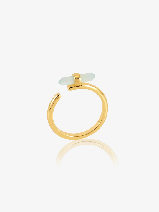 Tranquility Amazonite T-Bar Adjustable Ring - Gold - RSR02GP