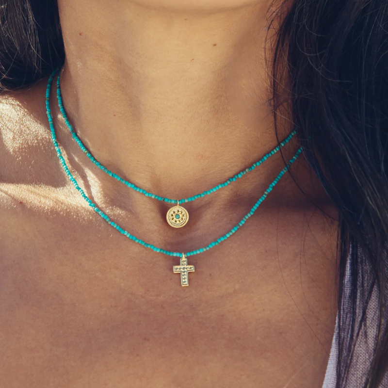 Sol Beaded Necklace - Gold - NK10911-GTQ