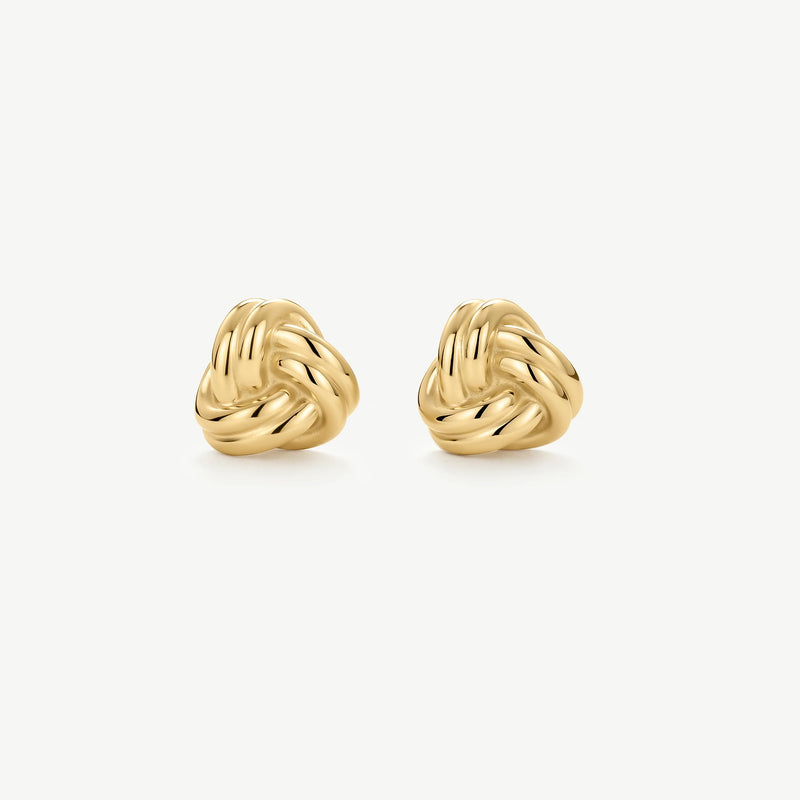 Knot Stud Earrings - Gold - YBE-14