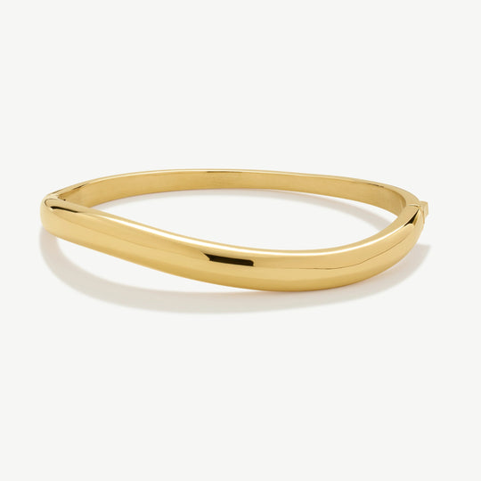 Classic Wave Bangle - Gold - SKB-039
