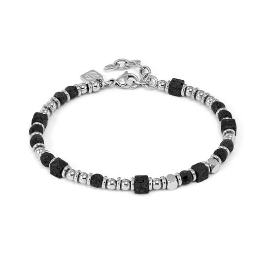 Instinctstyle Infinity Bracelet, Lava Stones - Silver - 027935/036