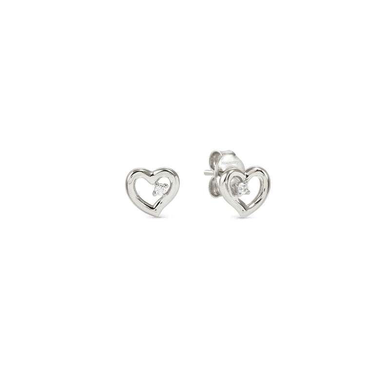 Dreams Beats Heart Earrings - Silver - 242603/004