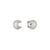 Lifepoetry CZ Moon Stud Earrings - Silver - 242707/022