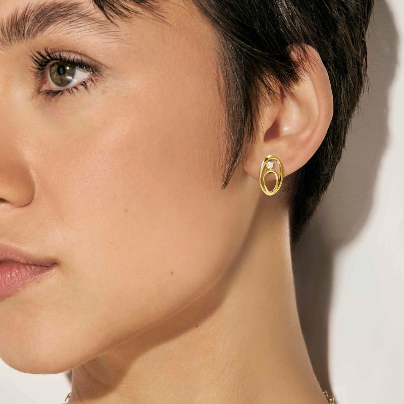 My Rebel Art Oval Earrings - Silver - 242811/053