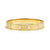 Wide Pretty Bangle With Oval CZ, Medium - Gold - 029538/020
