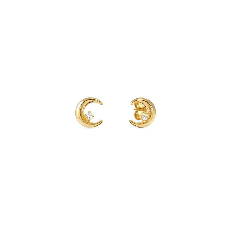 Dreams Beats Moon Stud Earrings - Gold - 242603/024