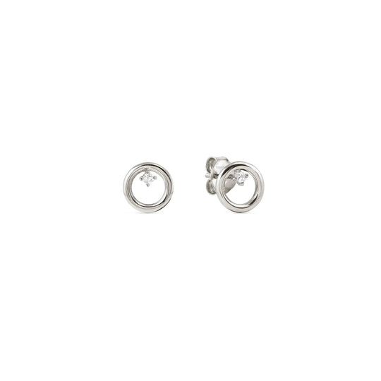 Dreams Beats Circle Stud Earrings - Silver - 242603/043