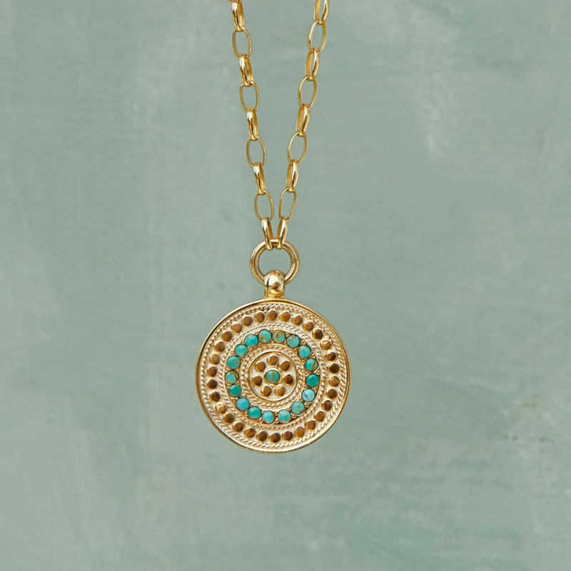 Flora Medallion Necklace - Gold - NK10915-GTQ