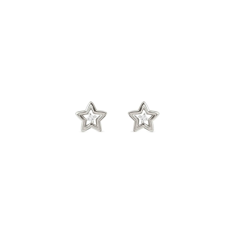 Dreams Beats Star Stud Earrings - Silver - 242603/007