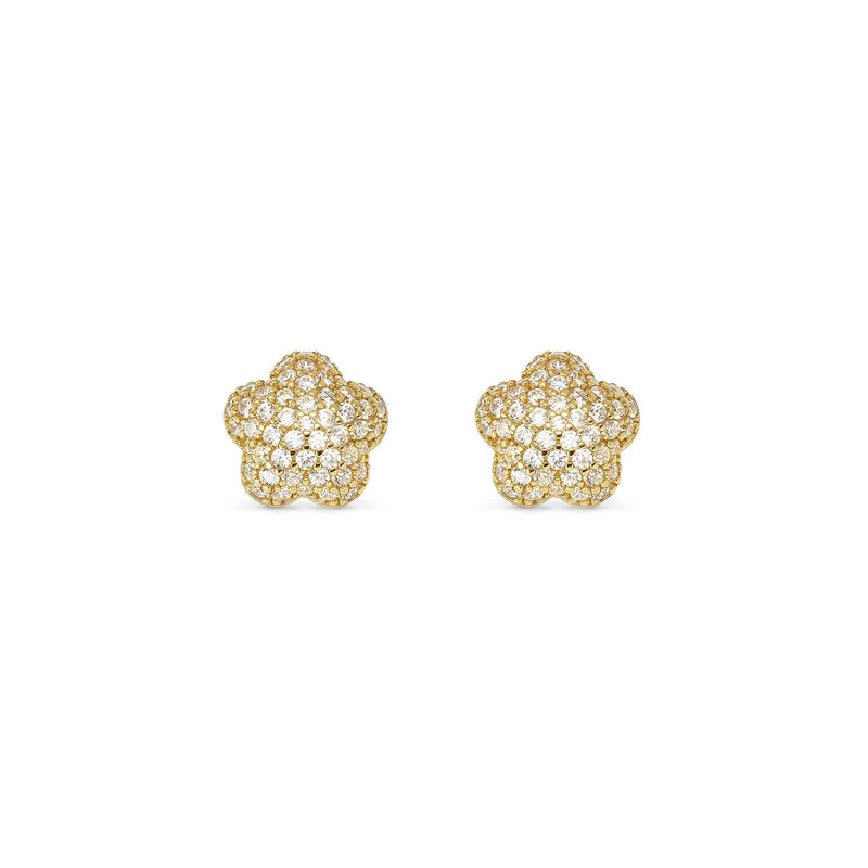 Lifepoetry CZ Flower Stud Earrings - Gold - 242707/012