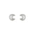Lifepoetry CZ Moon Stud Earrings - Silver - 242707/022