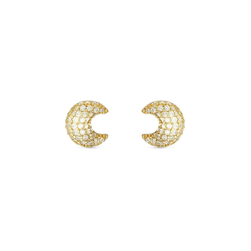 Lifepoetry CZ Moon Stud Earrings - Gold - 242707/024