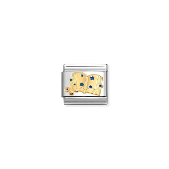 Composable Classic Book With Blue Stars Link - Gold - 030285/85