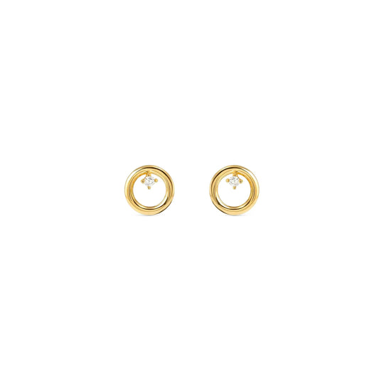 Dreams Beats Circle Stud Earrings - Gold - 242603/044