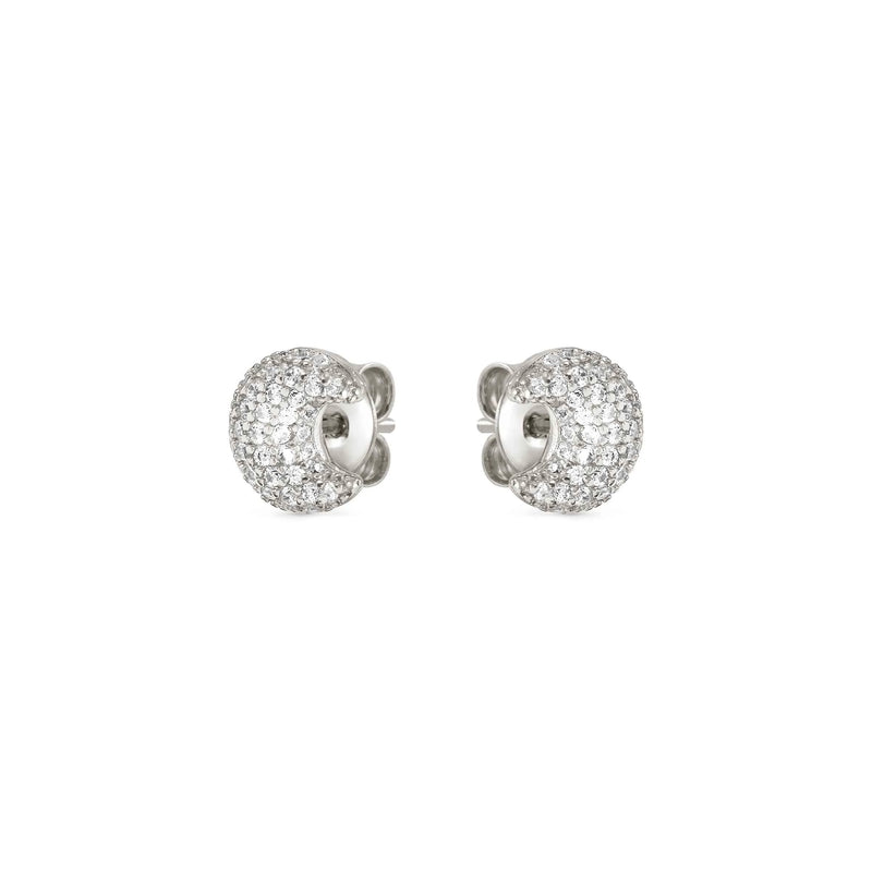 Lifepoetry CZ Moon Stud Earrings - Silver - 242707/022