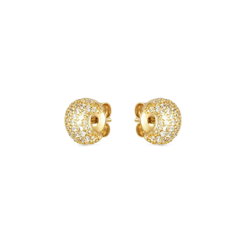 Lifepoetry CZ Moon Stud Earrings - Gold - 242707/024