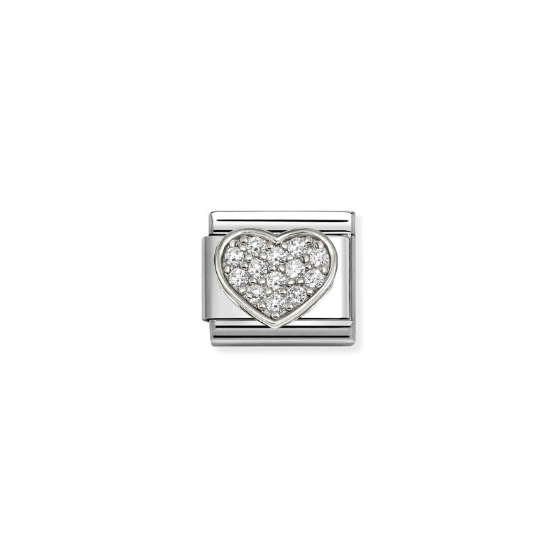Composable Classic CZ White Heart Link - Silver - 330322/24